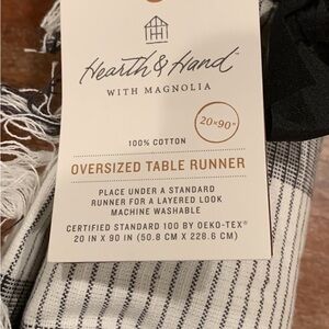 Hearth & Hand Oversized Black and White Table Runner